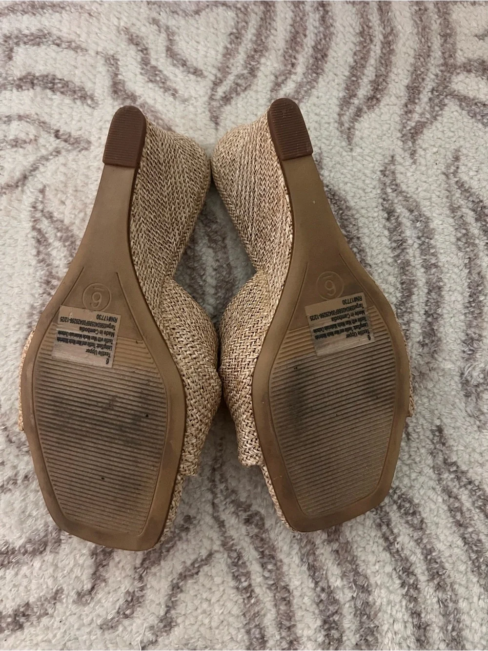 A New Day Women’s Size 6 Woven Knotted Wedge Slide Sandals - Natural Straw